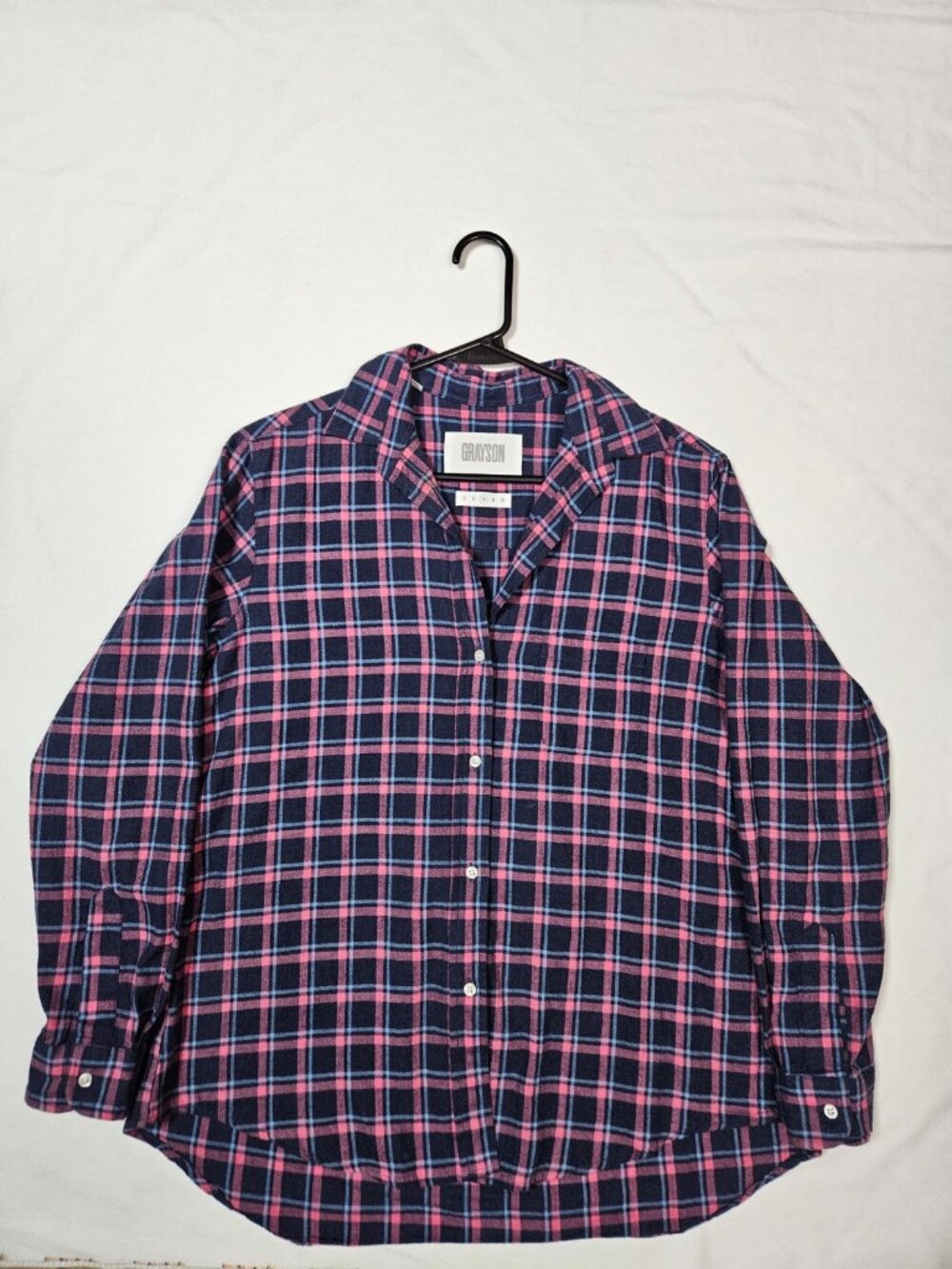 Grayson Pink Plaid Flannel Button Down Shirt Size 3 Gorpcore Grunge